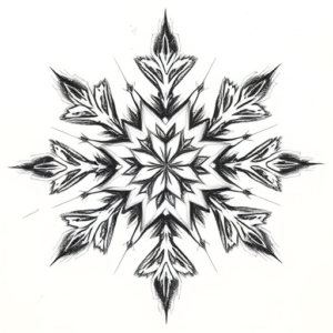 Pencil Sketch Snowflake Tattoo