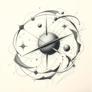 Pencil Sketch Space Tattoo