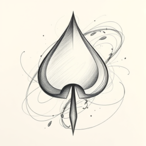 Pencil Sketch Spade Tattoo