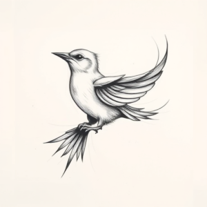 Pencil Sketch Sparrow Tattoo