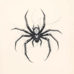 Pencil Sketch Spider Tattoo