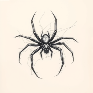 Pencil Sketch Spider Tattoo