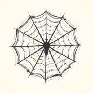 Pencil Sketch Spiderweb Tattoo