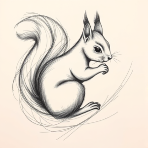 Pencil Sketch Squirrel Tattoo