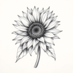 Pencil Sketch Sunflower Tattoo