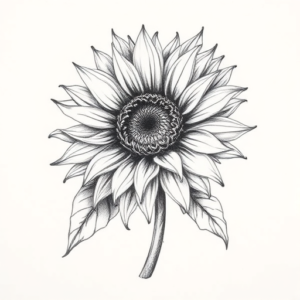 Pencil Sketch Sunflower Tattoo