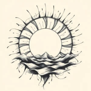 Pencil Sketch Sunrise Tattoo