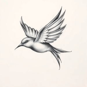 Pencil Sketch Swallow Tattoo