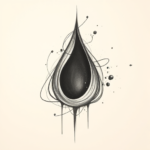 Pencil Sketch Teardrop Tattoo