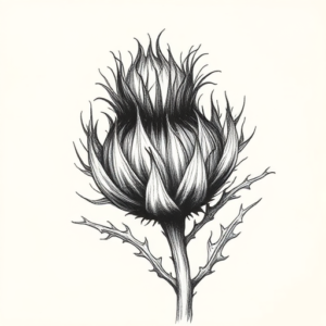 Pencil Sketch Thistle Tattoo