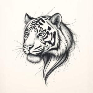 Pencil Sketch Tiger Tattoo