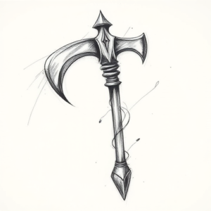 Pencil Sketch Tomahawk Tattoo