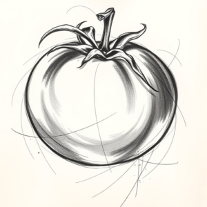 Pencil Sketch Tomato Tattoo