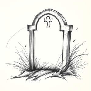 Pencil Sketch Tombstone Tattoo