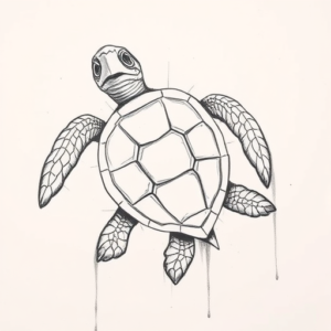 Pencil Sketch Turtle Tattoo