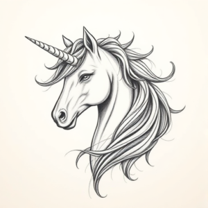 Pencil Sketch Unicorn Tattoo