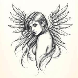 Pencil Sketch Valkyrie Tattoo