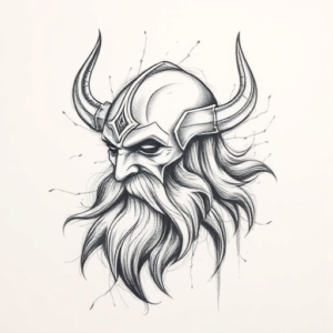 Pencil Sketch Viking Tattoo