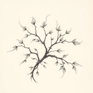 Pencil Sketch Vine Tattoo