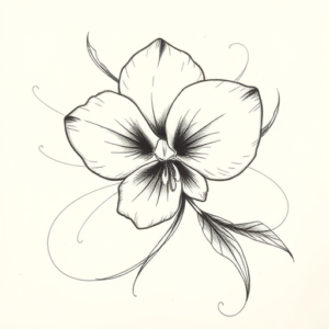 Pencil Sketch Violet Tattoo