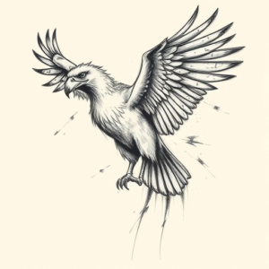 Pencil Sketch Vulture Tattoo