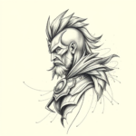 Pencil Sketch Warrior Tattoo