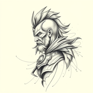 Pencil Sketch Warrior Tattoo