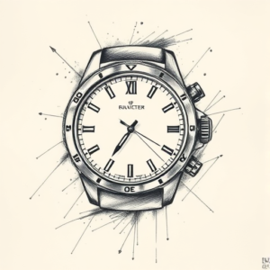 Pencil Sketch Watch Tattoo