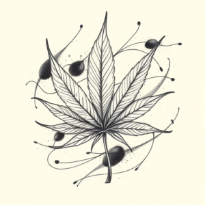 Pencil Sketch Weed Tattoo