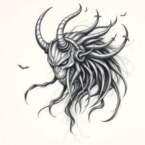 Pencil Sketch Wendigo Tattoo
