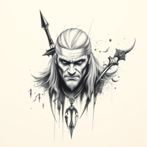 Pencil Sketch Witcher Tattoo