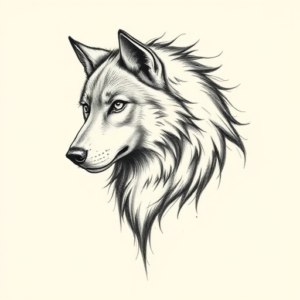 Pencil Sketch Wolf Tattoo
