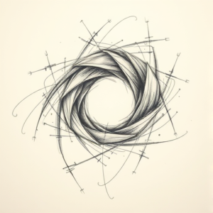 Pencil Sketch Wormhole Tattoo