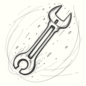 Pencil Sketch Wrench Tattoo