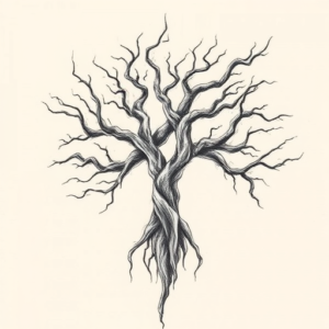 Pencil Sketch Yggdrasil Tattoo