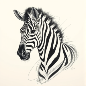 Pencil Sketch Zebra Tattoo
