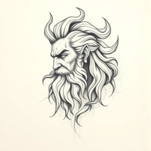 Pencil Sketch Zeus Tattoo