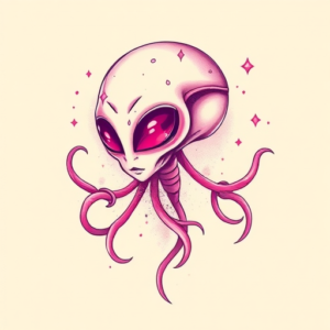 Pink Alien Tattoo
