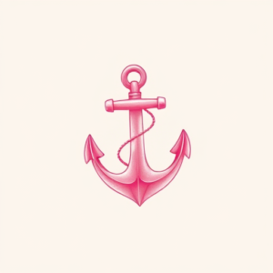 Pink Anchor Tattoo