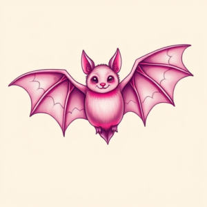 Pink Bat Tattoo