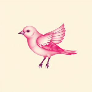 Pink Bird Tattoo