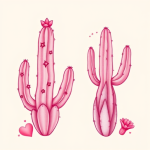 Pink Cactus Tattoo