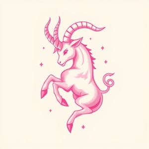 Pink Capricorn Tattoo