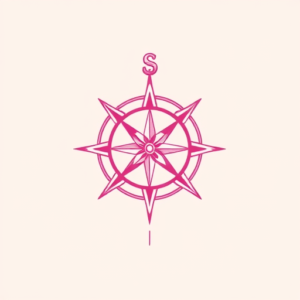 Pink Compass Tattoo