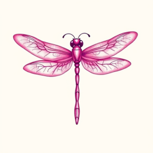 Pink Dragonfly Tattoo