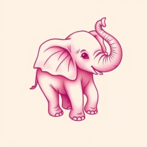 Pink Elephant Tattoo