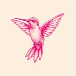 Pink Hummingbird Tattoo
