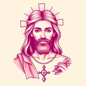 Pink Jesus Tattoo