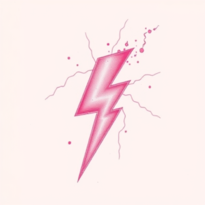 Pink Lightning Tattoo