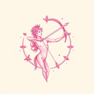 Pink Sagittarius Tattoo